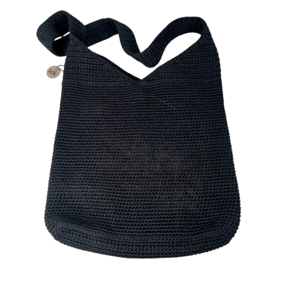 The Sak Crochet Black Sholder Bag Purse Medium EUC Classic